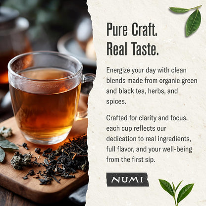 Numi Organic Breakfast Blend, 18 Black Tea Bags, High Caffeine