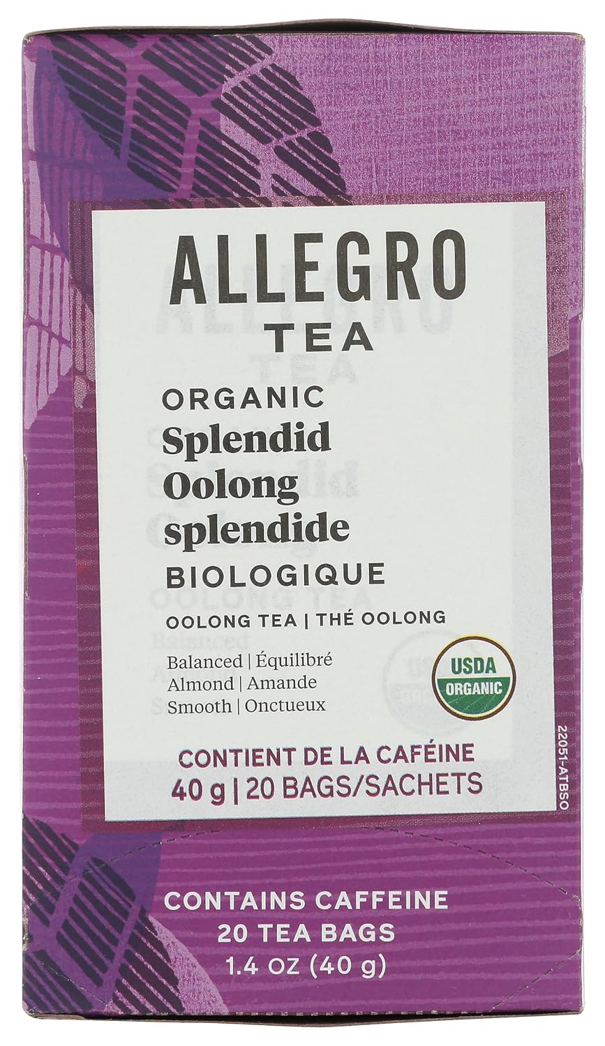 Allegro Tea, Organic Splendid Oolong Tea Bags, 20 ct