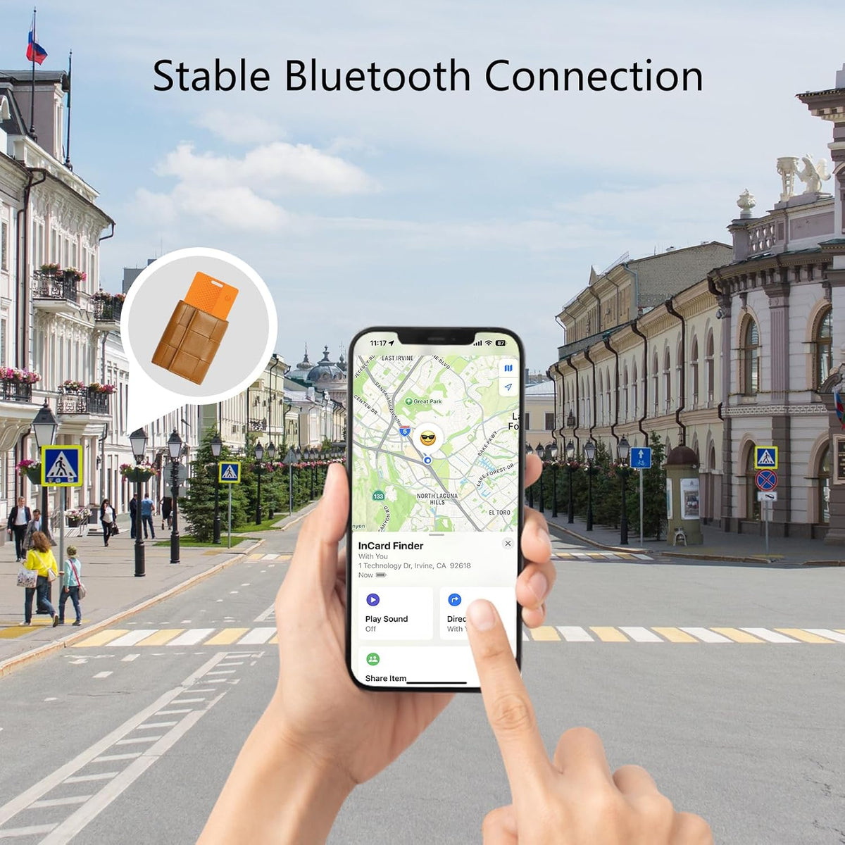 SEINXON Wallet Tracker Card, Works with Apple Find My & Google Find Hub