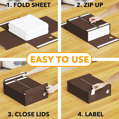 SpaceAid Bed Sheet Organizer and Storage, Foldable Sheet Organizer with Window for Linen Closet, Set Folder Keeper for Queen & King Size Bedding Storage (Black)