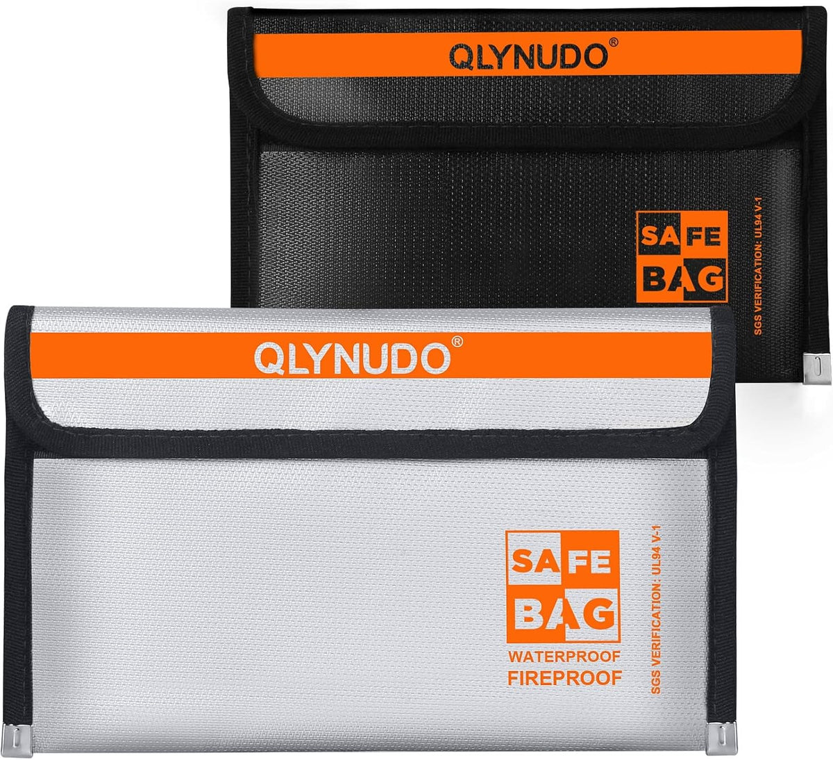 Small Fireproof Money Bag for Cash, Stealth Nesting 2-Pack