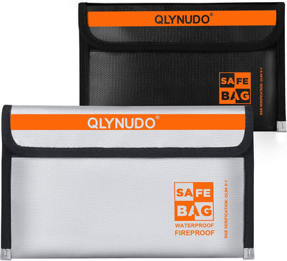 Small Fireproof Money Bag for Cash, Stealth Nesting 2-Pack