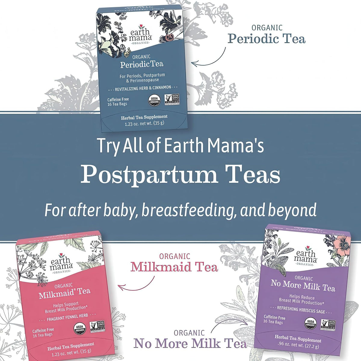 Earth Mama Organic Red Raspberry Leaf Tea | Labor Prep & Menstrual Support Herbal Tea, Pregnancy & Postpartum Care Recovery | 32 Teabags | Caffeine Free & Non-GMO
