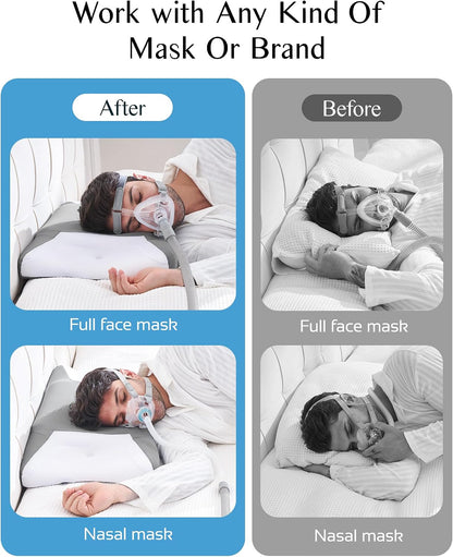 CPAP Pillow for Sleeping, HSA/FSA Sleep Apnea Pillow for All CPAP Masks Users to Reduce Air Leaks, Masks Pressure, Memory Foam with Cooling & Breathable Pillowcase for Side Back Sleeper