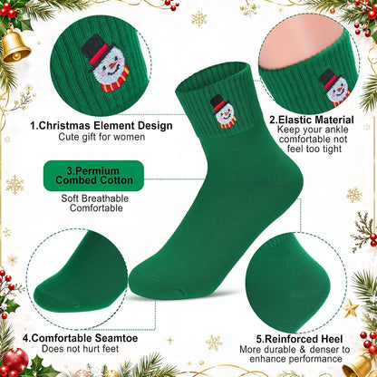 Eurzom 10 Pairs Socks Womens Crew Elastic Ankle Length Cotton Socks Aesthetic Cute Lightweight Low Cut Gifts for Women - Colors B