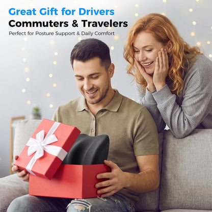Lumbar Support Pillow for Car - 20.9 Inch Extended Car Back Support Relieves Full Back Discomfort on Long Rides, Rebuilds Support for Older Vehicles, Fits Mid-to-Large Sedans, SUVs & Trucks