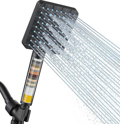 Cobbe Filtered Shower Head with Handheld, High Pressure 6 Spray Mode Showerhead with Filters, Water Softener Filters Beads for Hard Water - Remove Chlorine - Reduces Dry Itchy Skin, Chrome