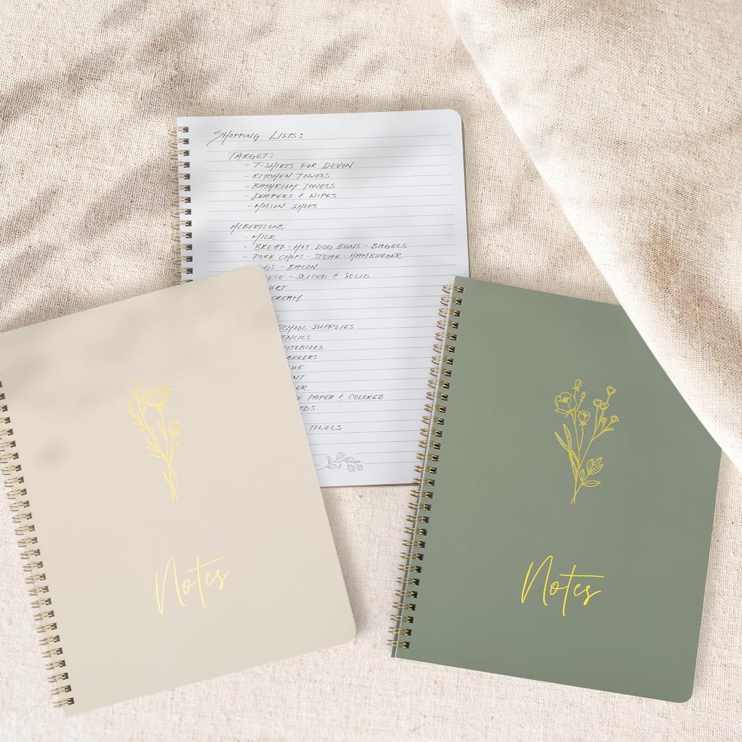 ZICOTO Aesthetic Spiral Notebook Set of 3 For Women - Cute College Ruled 8x6 Journal/Notebook with Large Pockets And Lined Pages - Perfect Supplies to Stay Organized at Work or School