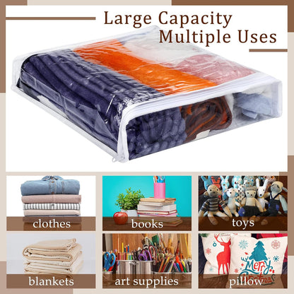 Kingdder 16 Pcs Clear Zippered Storage Bags Plastic Sweater Bag with Zipper