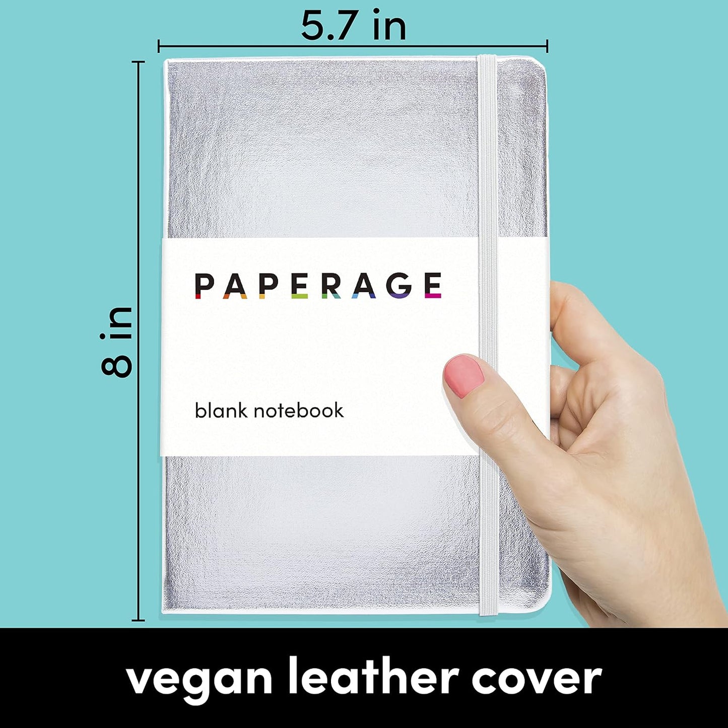 PAPERAGE Lined Journal Notebook, Hardcover Journal for Women & Men, 160 Pages, (5.6 in x 8 in), College Ruled Journaling Notebook for Work, School Supplies & Note Taking, (Black)
