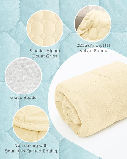 Cottonblue Weighted Lap Blanket 7lbs, Cozy Luxury Crystal Velvet Weighted Blanket for Adults, Small Weighted Blanket for Relaxation, Sleeping, Travel, Grey, 29" x 24"