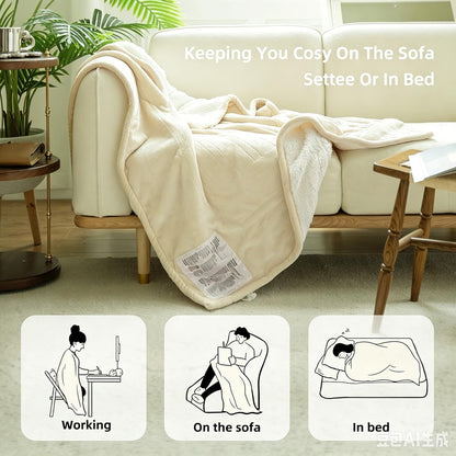 GOTCOZY Heated Throw Blanket, 50''X60'' - Soft Silky Plush Electric Blanket with 4 Heating Levels & 3 Hour Auto Off, ETL Certified, Machine Washable (Grey)