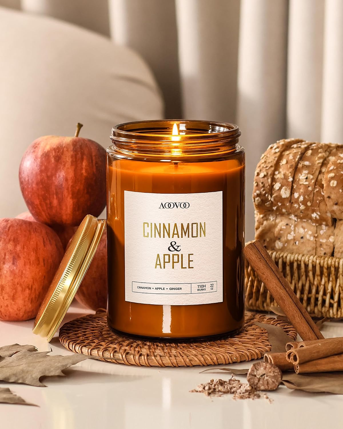 AOOVOO Coconut Vanilla Candles - 9 oz Scented Candles, Aromatherapy Candle, Soy Candle for Home Scented