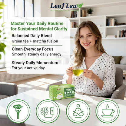 LeafLea Matcha Green Tea Bags, 80 Individually Wrapped, Stock-Up 2-Pack