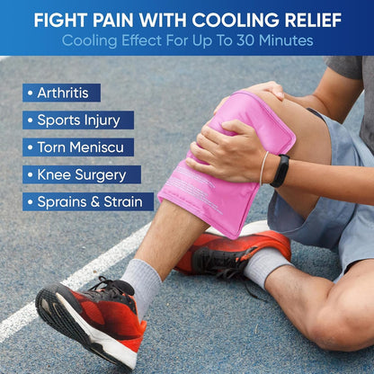 APEXUP Gel Ice Packs for Injuries Reusable, Flexible Double Sided Cold Packs for Injuries, Ice Pack for Knee, Shoulder, Back, Hip, Leg, Arm (Blue, 11.5"x7.5", 1PK)