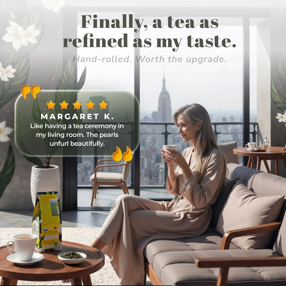 Organic Jasmine Green Tea Pearls - 4oz 113g - Dragon Pearl Tea by Enzo - Experience Soothing Scent of Jasmine Mellows Awaking Caffiene of Green Tea Pearl (Jasmine)