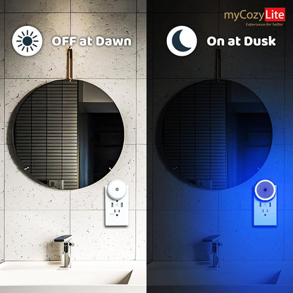 Amber Night Light Plug in, Dusk to Dawn Sensor, Blue Light Blocking, Automatic Nightlight, Energy Efficient, 2 Pack LED Night Lights Plug into Wall, for Bathroom, Bedroom, Kitchen, Hallway, Stairway