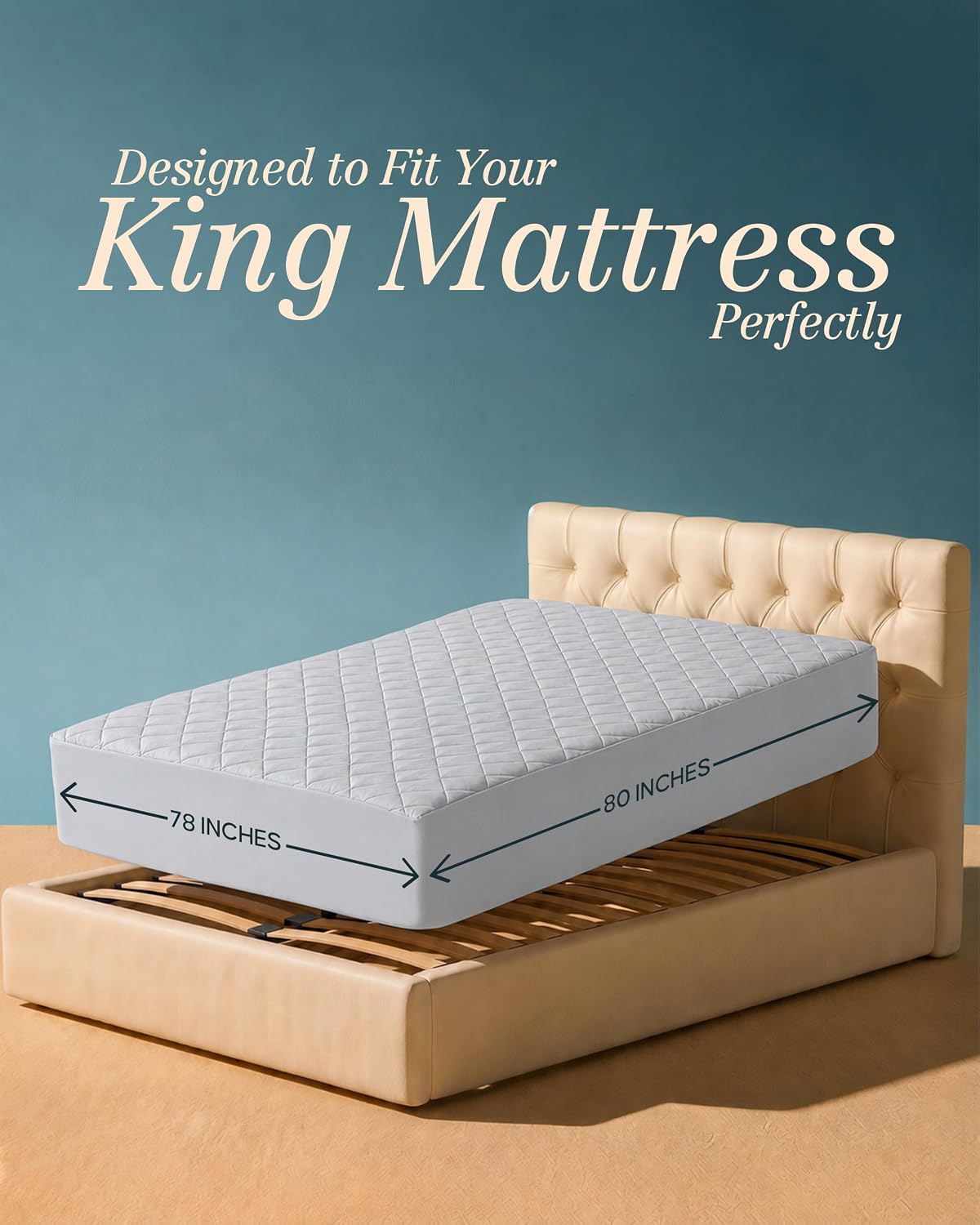 Queen Mattress Pad, Quilted Mattress Protector Topper fits 16" Deep Pocket