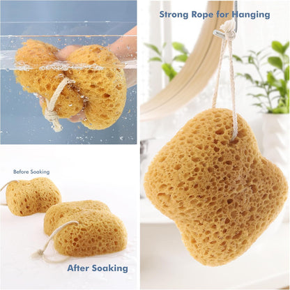 Bath Sponge, 2Pcs Large Shower Sponges for Women Men | Soft Sponge for Bathing, Exfoliating Wash Sponge Body Puff with Dense Foam for Gentle & Deep Cleanse for Sensitive Dry Skin