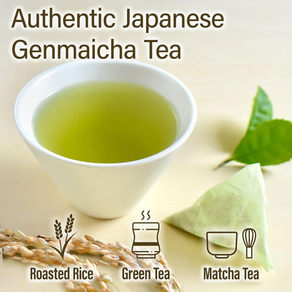 YAMASAN KYOTO UJI Japanese Genmaicha Green Tea with Matcha, 60 Tea Bags