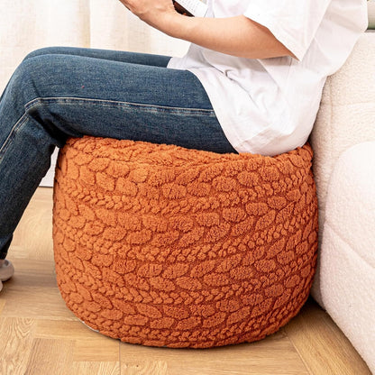 Round Pouf Ottoman Foot Stool 20x14In Ottoman Footrest for Couch Sofa Green
