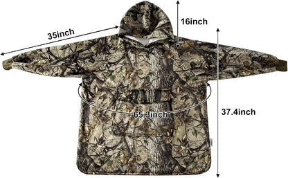 Krifey Wearable Blanket Hoodie, Oversized Sherpa Hooded Blanket for Adults | Soft sherpa fleece with sleeves and pocket; oversized fit for lounging, WFH, camping, Christmas and white elephant gifts.