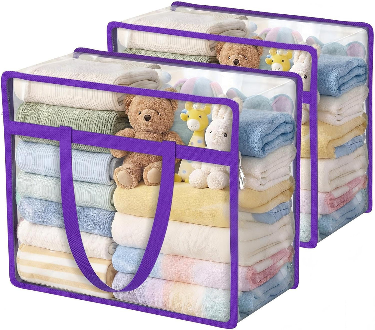 Clear Storage Bags for Clothes, 45L Closet Organizers and Storage