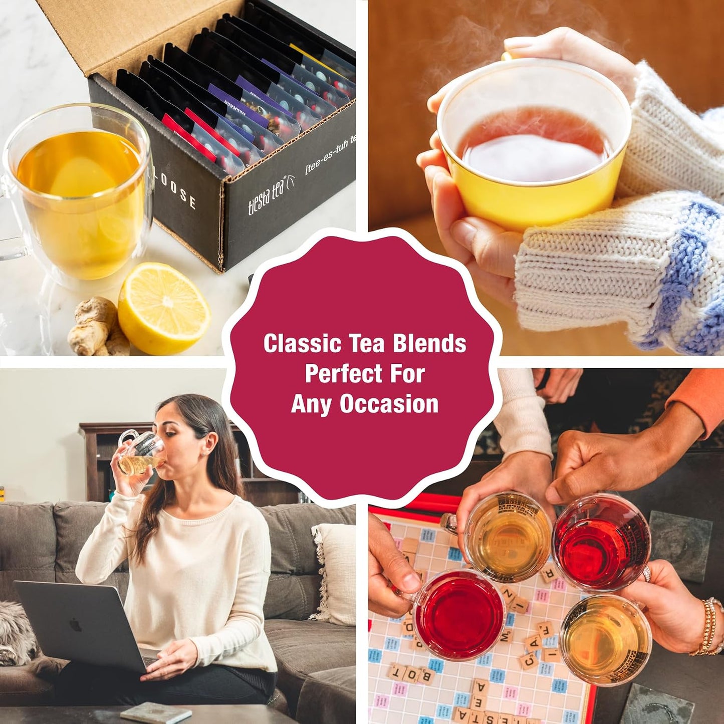 Tiesta Tea Fall Medley Dry Flight Set – Assorted Herbal, Black, Chai, and Fruit Tea Blends for Hot or Iced Brewing, Caffeine Free Loose Leaf Sampler Set with 9 Resealable Pouches