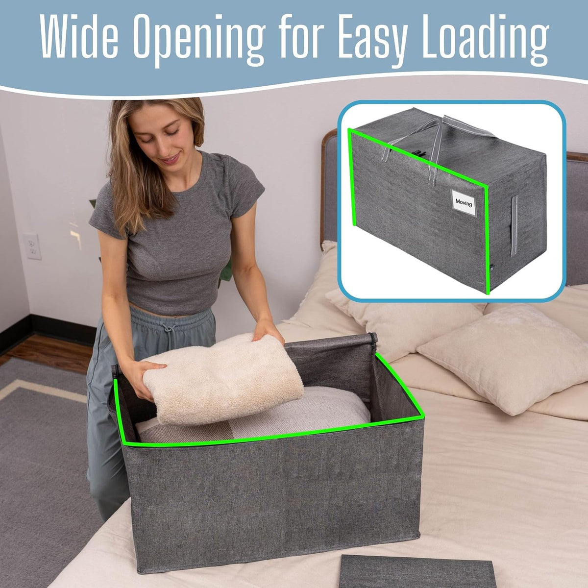 VENO Clear Extra Large Moving Bags & Storage Totes, Heavy Duty Organizer with Reinforced Handles & Strong Zippers for Clothes, College Dorm Essentials, Moving Supplies
