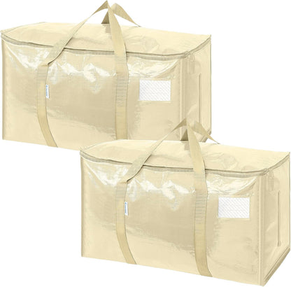 TICONN Extra Large Moving Bags Heavy Duty with Zippers & Carrying Handles, Durable Storage Bags Moving Boxes for Closet Organizers and Storage (Blue)