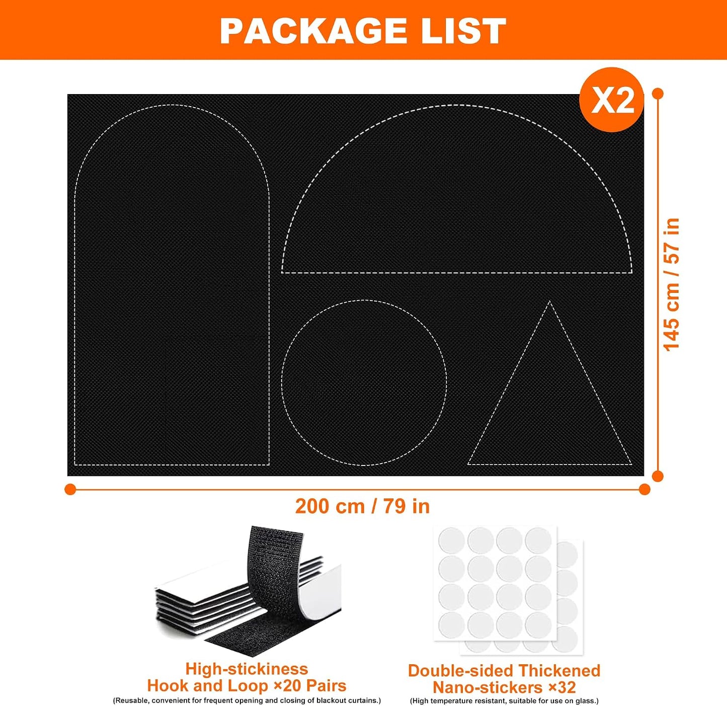 Black Out Window Cover Portable Blacout Curtains for Bedroom Guard Blinds
