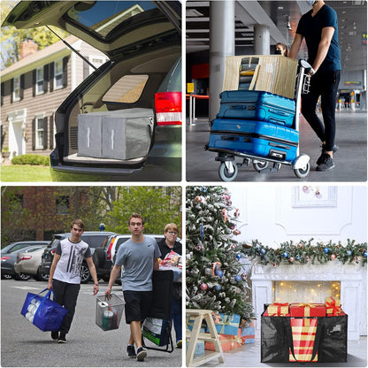BALEINE Oversized Moving Bags with Reinforced Handles, Heavy-Duty Storage Tote for Clothes, Moving Supplies (Clear)