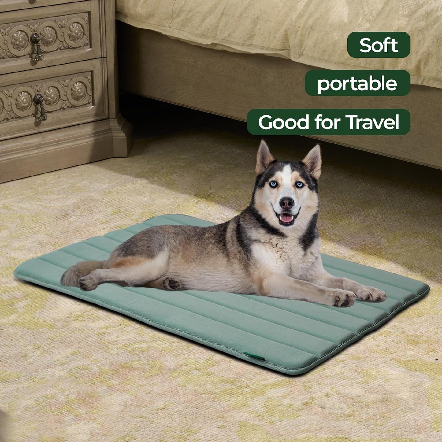 BALANCE Dog Crate Pad, Dog Foam Crate Mat Kennel Pad, Washable Water-Resistant Pet Bed Flat Dogs Cage Mat for Large Dogs