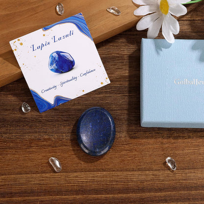 6PCS Thumb Worry Stone for Anxiety Healing Crystals Sets, Hand Carved Crystals and Healing Stones, Meditation Crystal Reiki Natural Relax Palm Stone for Anxiety Therapy Relief