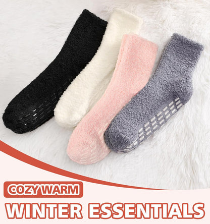 Slipper Socks for Women Men Grip Hospital Socks with Grips Fuzzy Non Slip Warm Womens Gifts