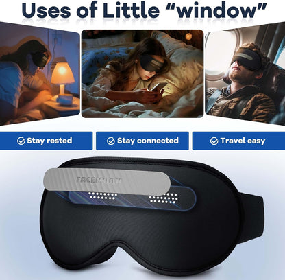 Blackout Weighted Eye Mask for Sleeping: 3D Contoured Gentle-Pressure Sleep Mask for Men & Women - Airplane Travel & Night Shift Essentials, Zero Eye Pressure, Breathable Blindfold, Black