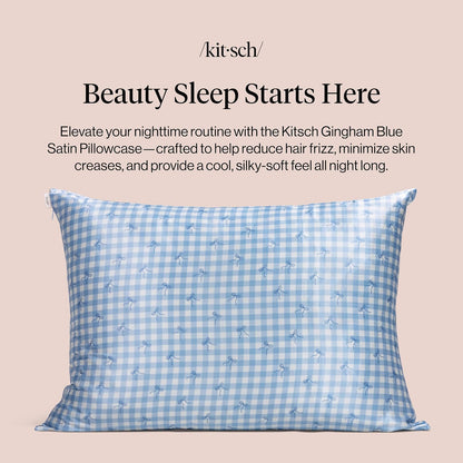 Kitsch Satin Pillowcase with Zipper for Hair & Skin - Softer Than Silk Pillow Cases, Smooth Cooling Satin Pillow Case, Wrinkle-Free, Machine Washable - Pillow Cases Standard Size (19x26) - Blush