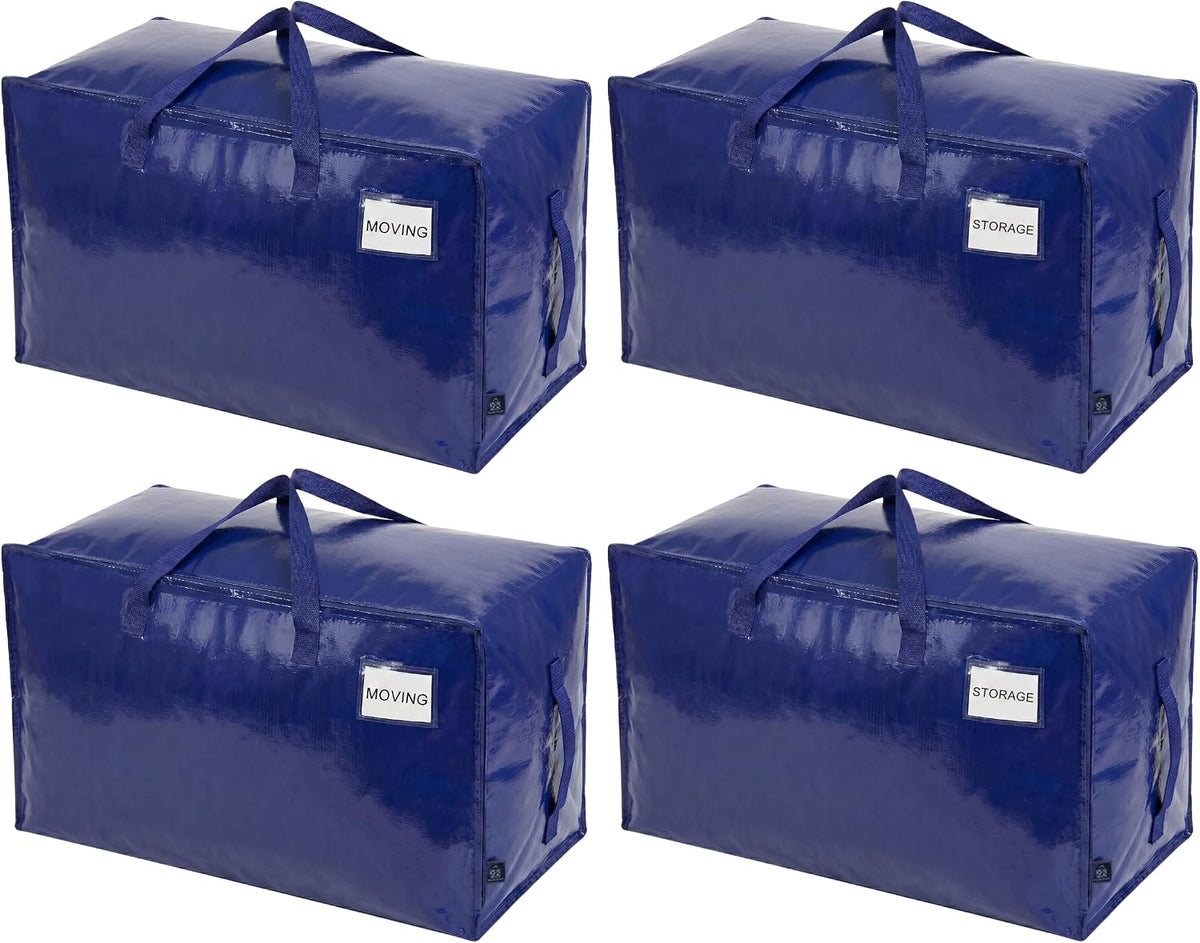 VENO Clear Extra Large Moving Bags & Storage Totes, Heavy Duty Organizer with Reinforced Handles & Strong Zippers for Clothes, College Dorm Essentials, Moving Supplies