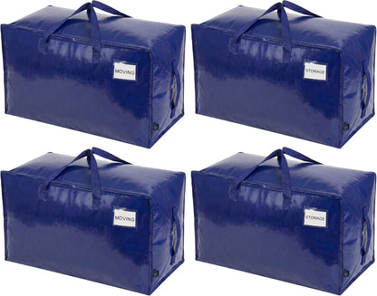 VENO Clear Extra Large Moving Bags & Storage Totes, Heavy Duty Organizer with Reinforced Handles & Strong Zippers for Clothes, College Dorm Essentials, Moving Supplies