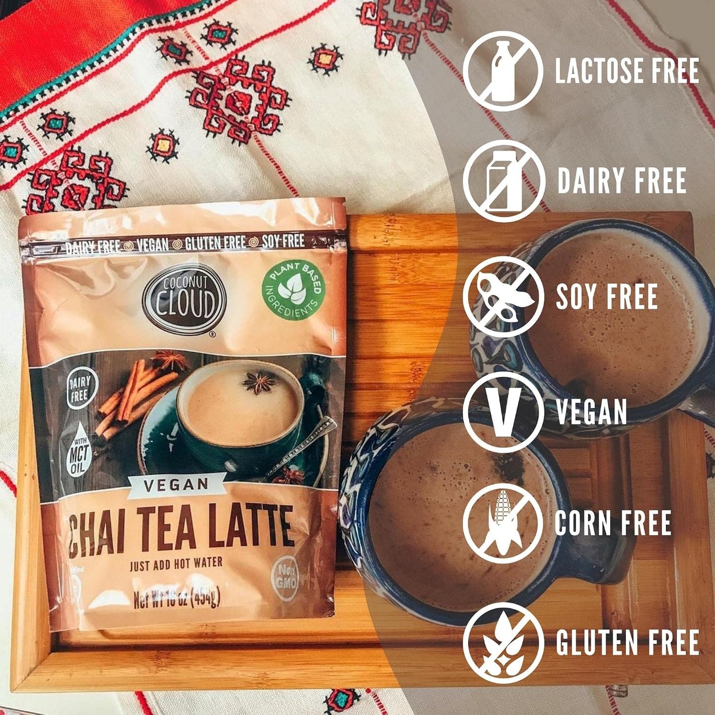 Coconut Cloud: Vegan Spiced Chai Tea Latte | Creamy, Delicious & Easy Dairy Free Alternative. Made in Colorado (Lightly Sweetened, Gluten Free, Soy Free), 16 oz