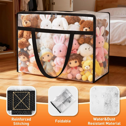 60L Clear Under Bed Storage Containers, Large Clothes Storage Bags