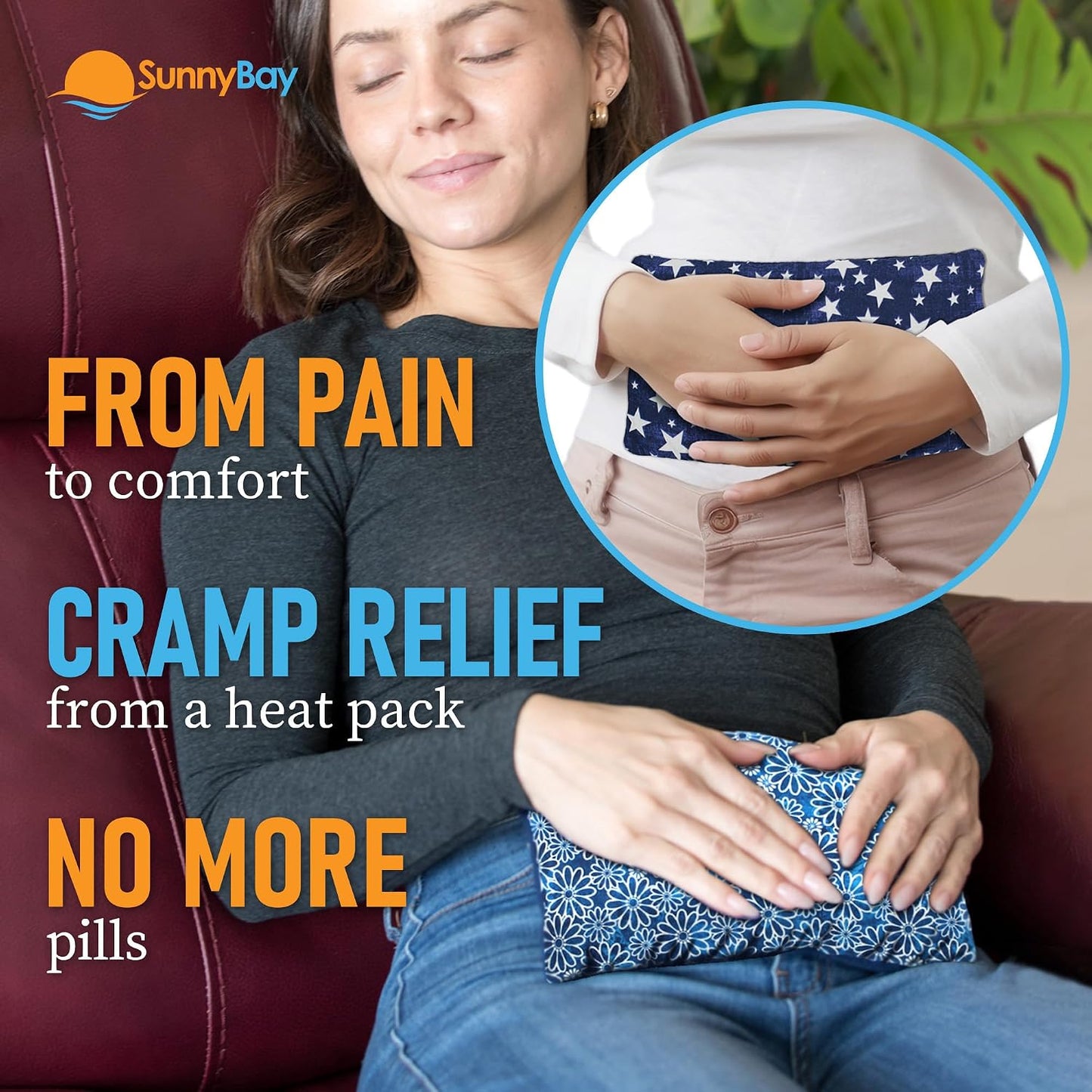 SunnyBay Small Microwave Heating Pad, Microwavable Versatile Cold/Heated Neck and Shoulder Wrap for Back Pain and More, Moist Heat Cotton-Fleece Pad, 6x11 Inches, Hot Pink and Red Flower, Pack of 2