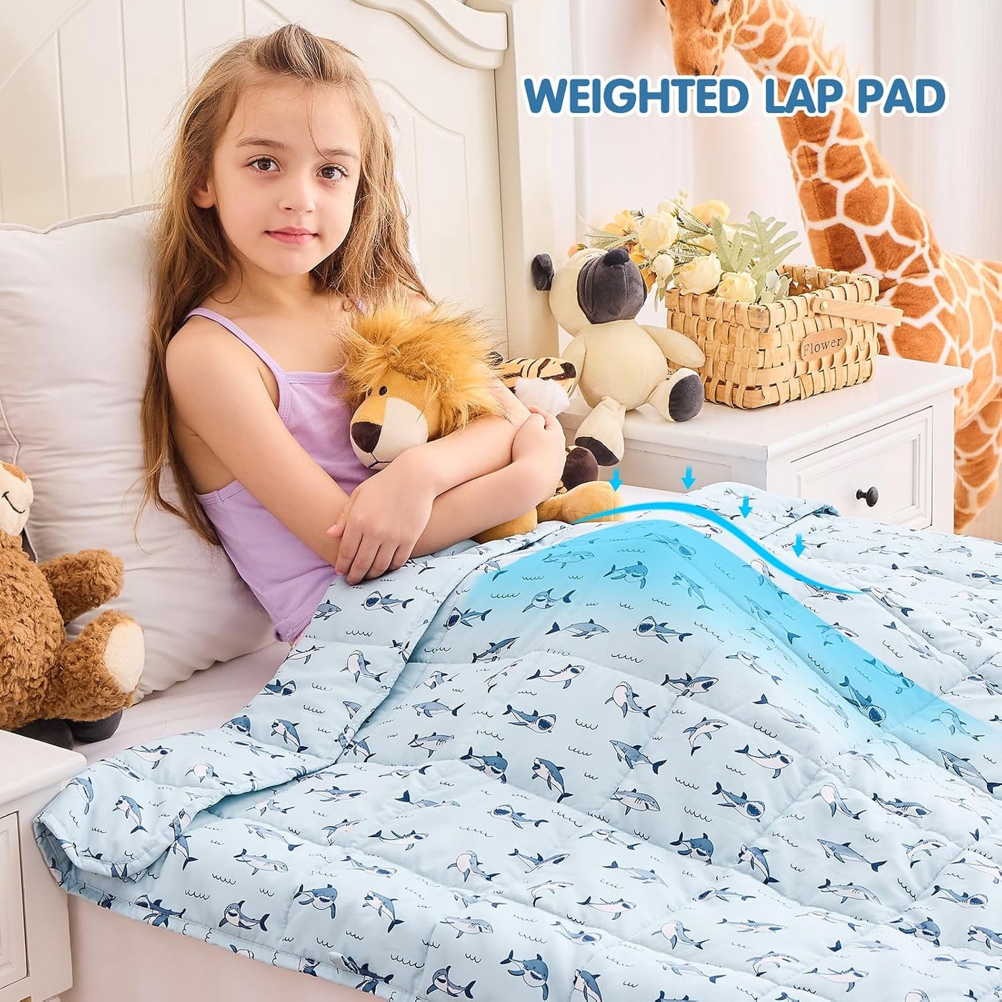 yescool Weighted Lap Pad 2 Pounds Weighted Lap Blanket, Space Plane Small Weighted Blanket, Weighted Throw Blanket Gifts for Travel Indoor Outdoor, 20"x30"