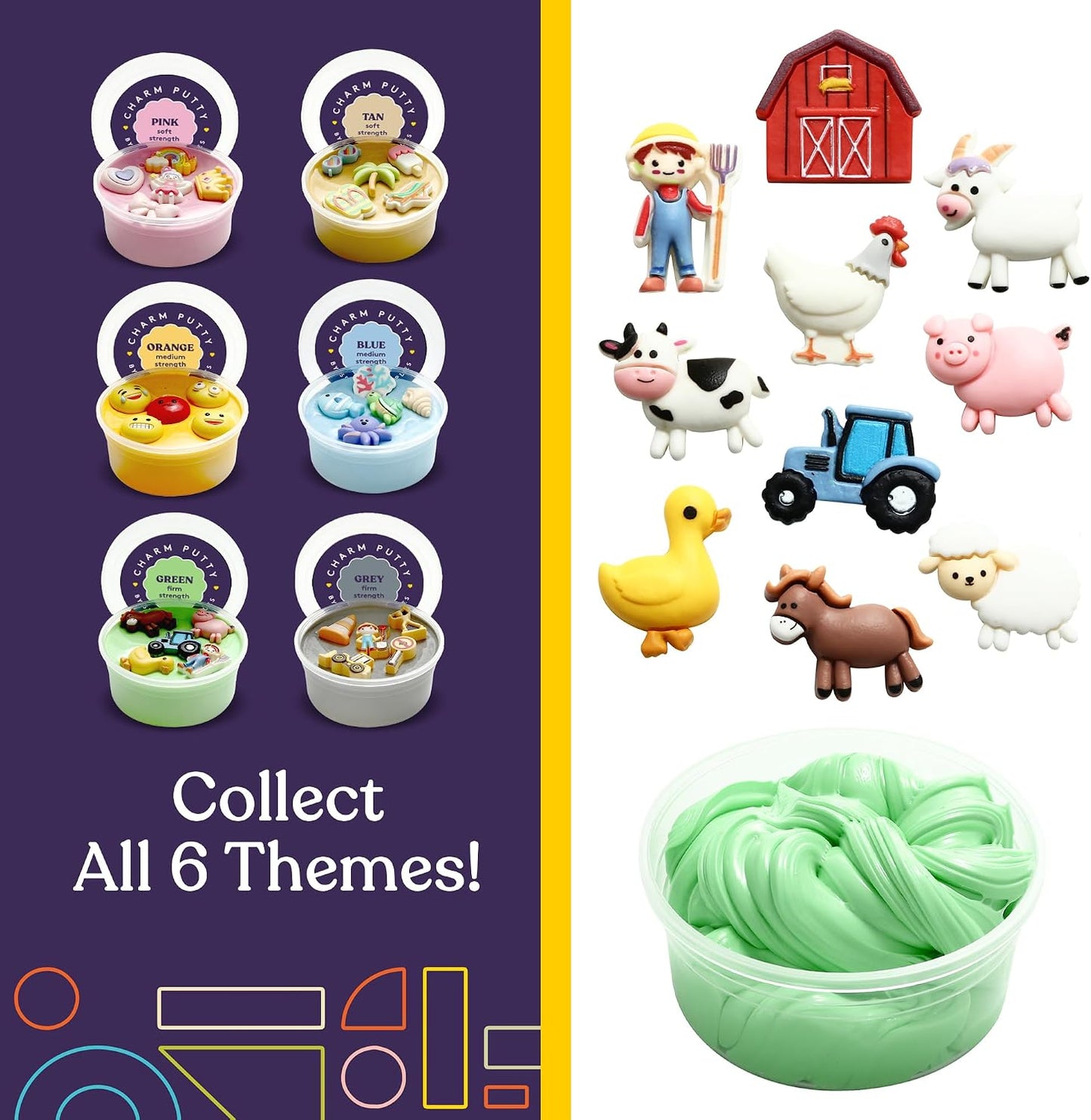 Special Supplies Sensory Therapy Putty for Kids and Adults with Cute Charms, Resistive Hand Exercise Stress Relief Therapy Putty (Farm)