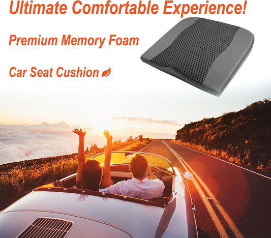 Lofty Aim Car Seat Cushion, Comfort Memory Foam Car Cushions for Driving - Sciatica & Lower Back Pain Relief, Driver Seat Pillow for Auto, Office Chair, Wheelchair - Black
