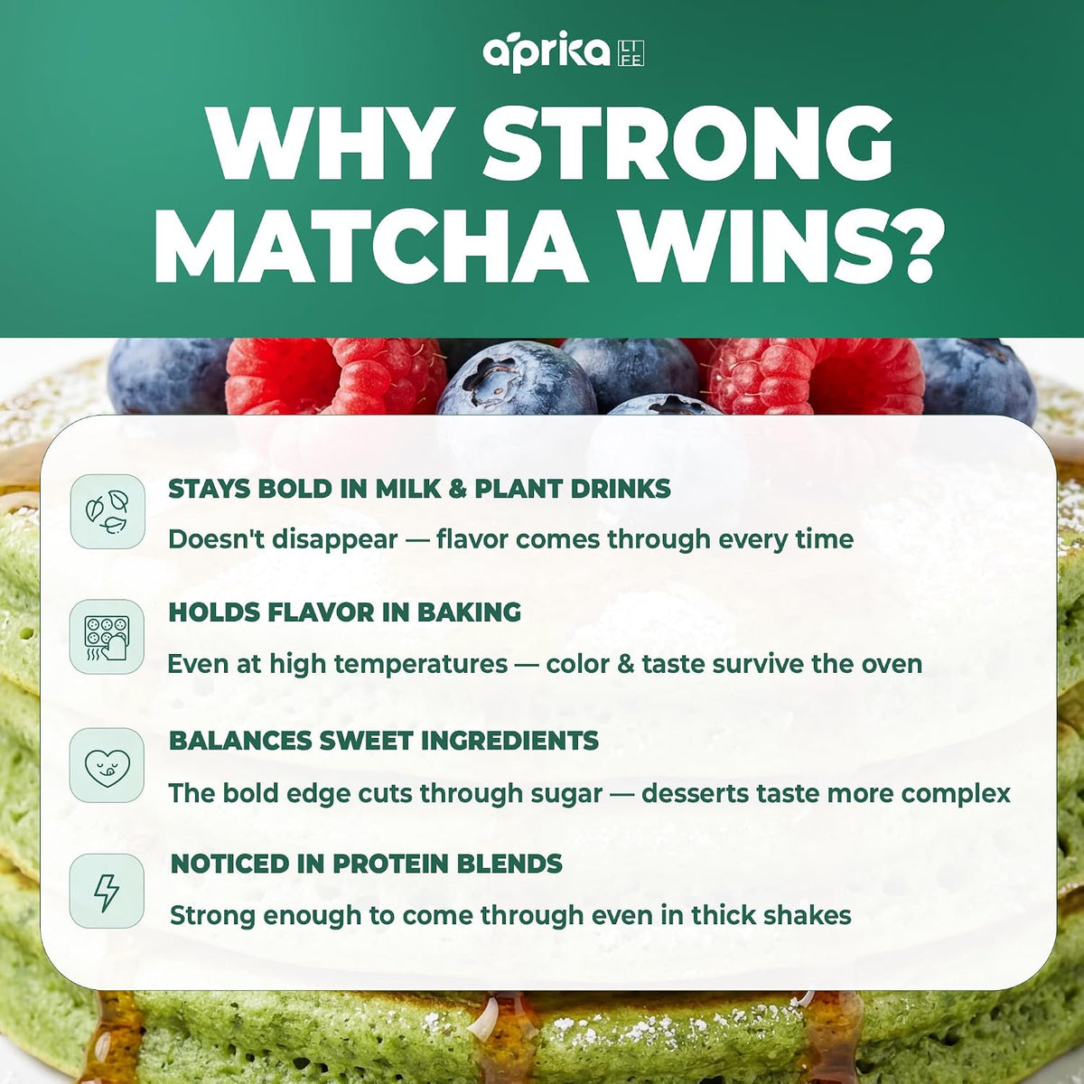 AprikaLife Sweet Matcha Latte Mix - 1st Harvest Ceremonial Grade - 6.4 oz