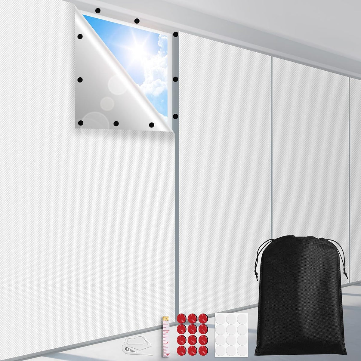 FADOTY 100% Blackout Curtains, 57"x 118" Portable Black Out Window Cover