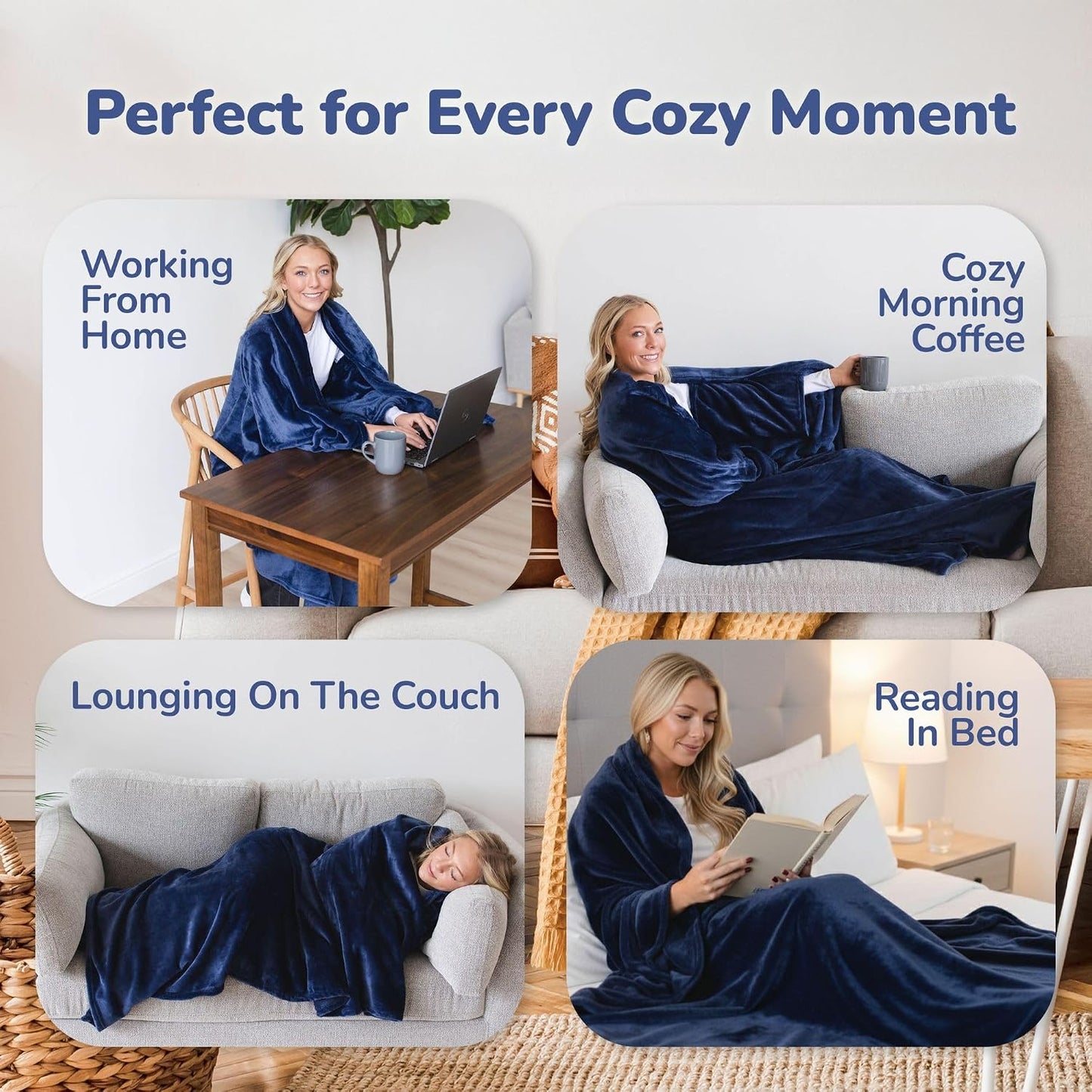 Super Blanky Wearable Blankets for Women & Men, Graduation Day Gift for Her, Cozy Gifts for Women, Wife Birthday Gifts Ideas