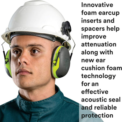 3M PELTOR Hearing Protection Earmuffs, X4 Series Noise Protection, Construction, Manufacturing, Assembly, Sanding