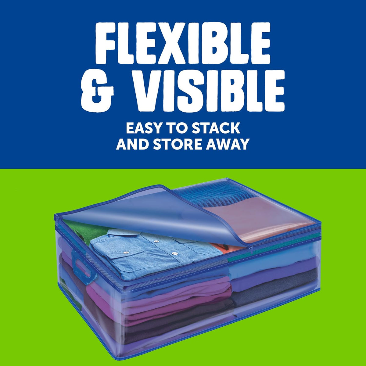 Ziploc Flexible Totes, 22 Gallon X-Large Storage Bags with Zipper, 2 Count